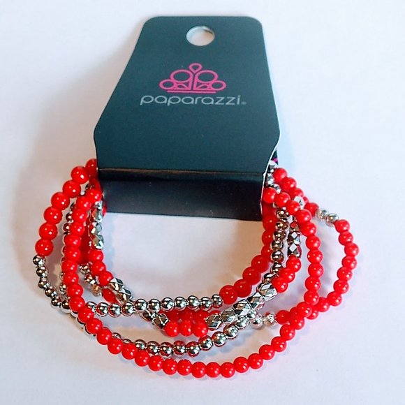 Stretchy red bracelets - Picture 1 of 1